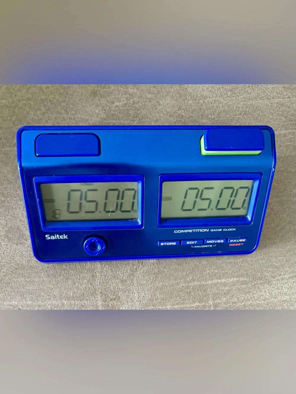 Saitek CZ02 Competition Game Clock Blue Dual LCD Digital Screen Chess Timer